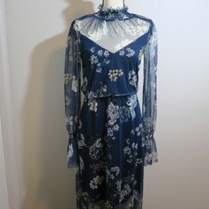 ASOS Floral Blue Dress - floor length